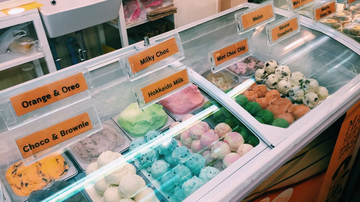 Many Ice-cream flavors to pick