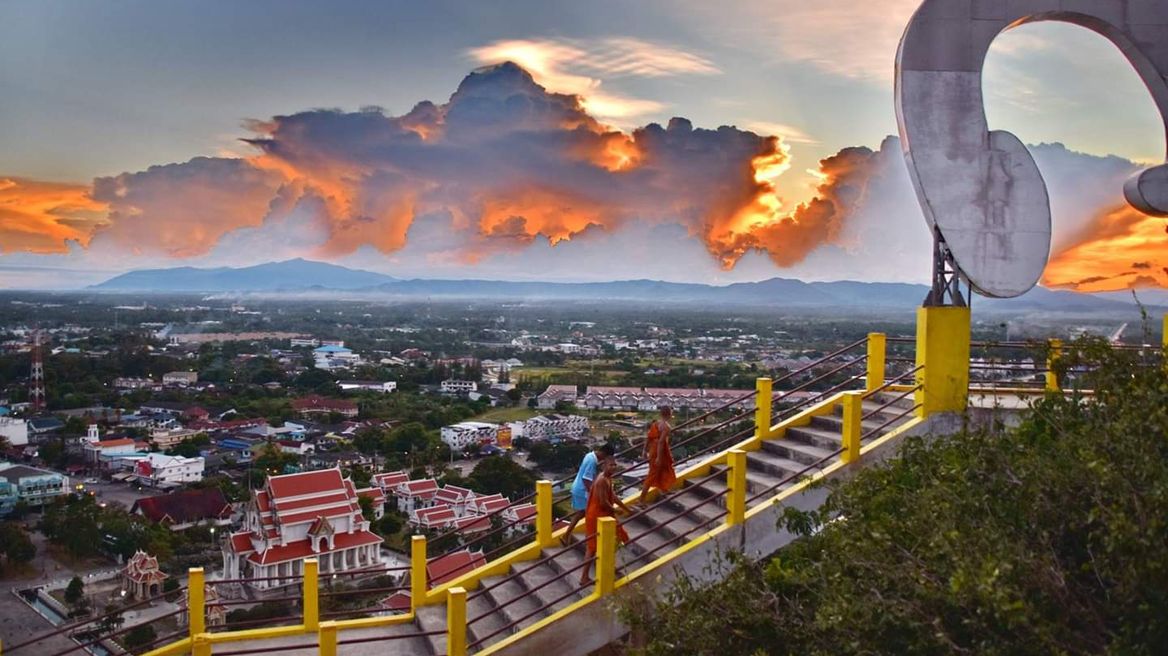 Temple on mountain await you.