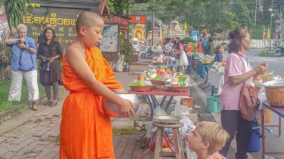 Alms giving - Monks Food Offering 