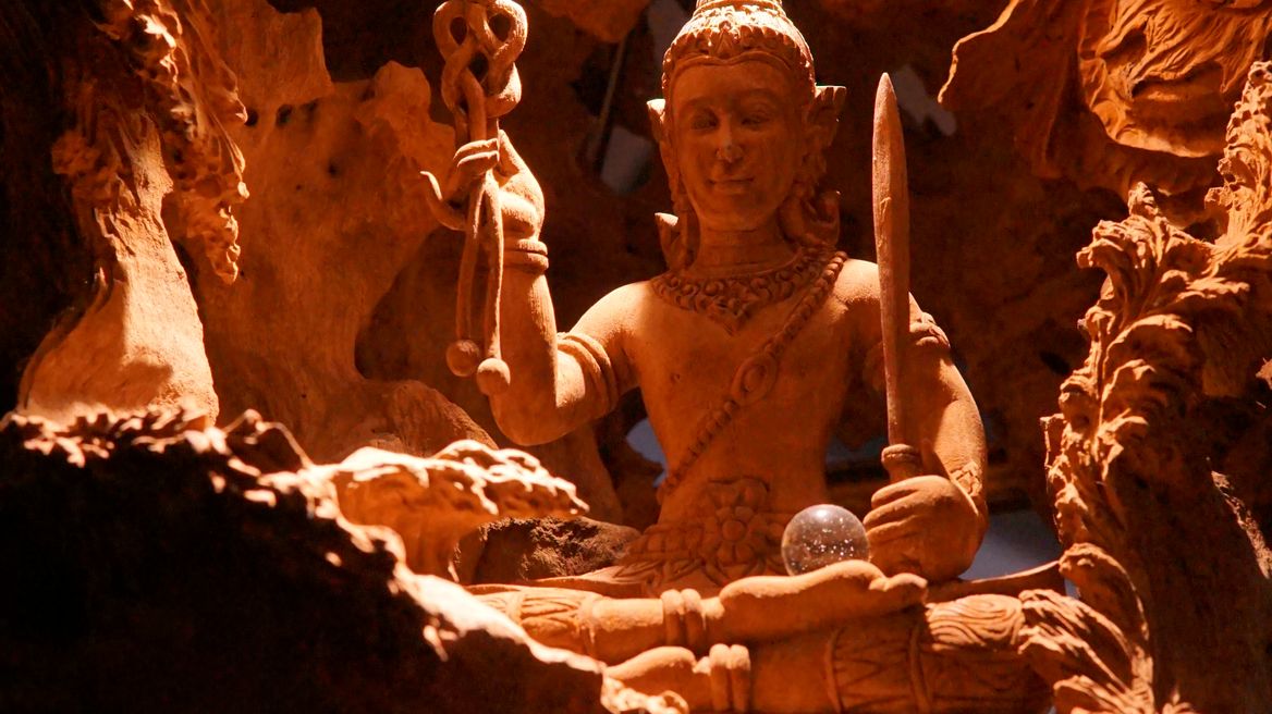 Many thousands pieces of wood carving