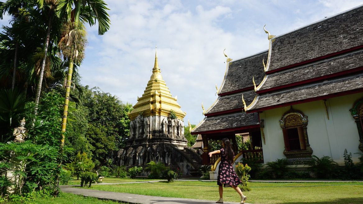 The oldest temple in Chiang Mai old city " Wat Chiang man"
