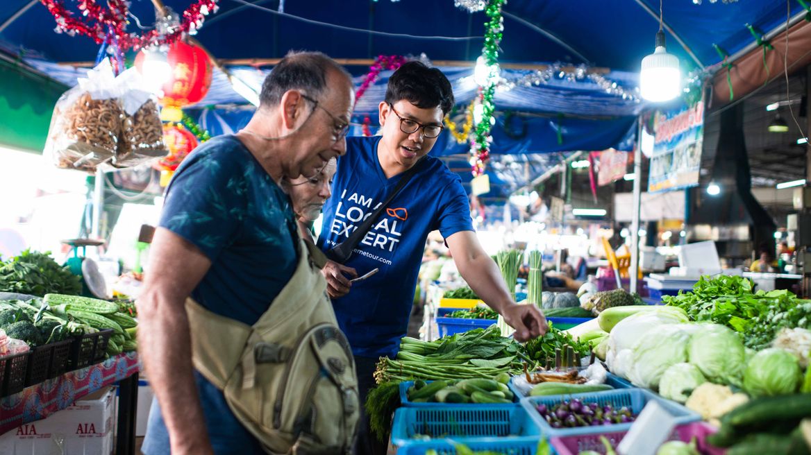 First, we'll shop for ingredients at the local market.