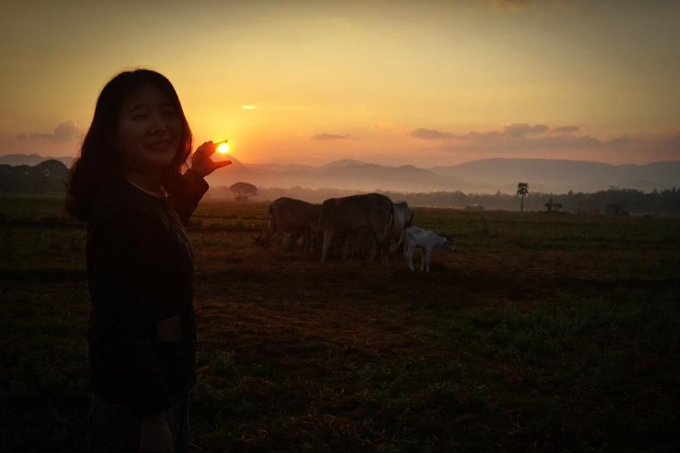 sunrise in the village 