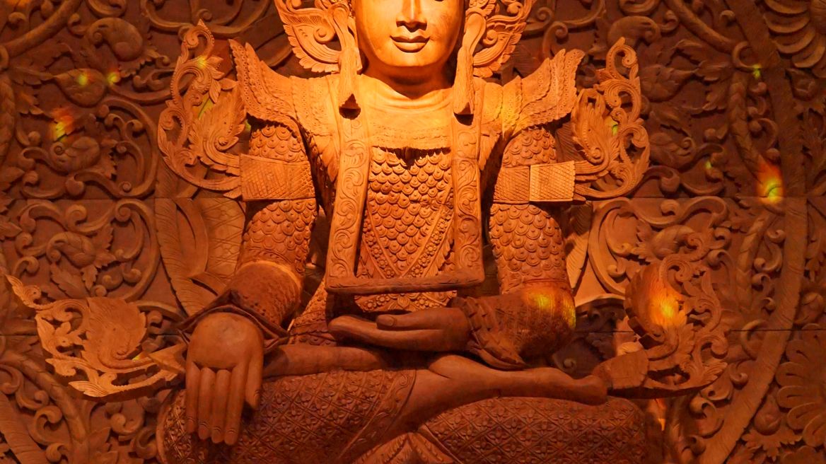 Many thousands pieces of wood carving
