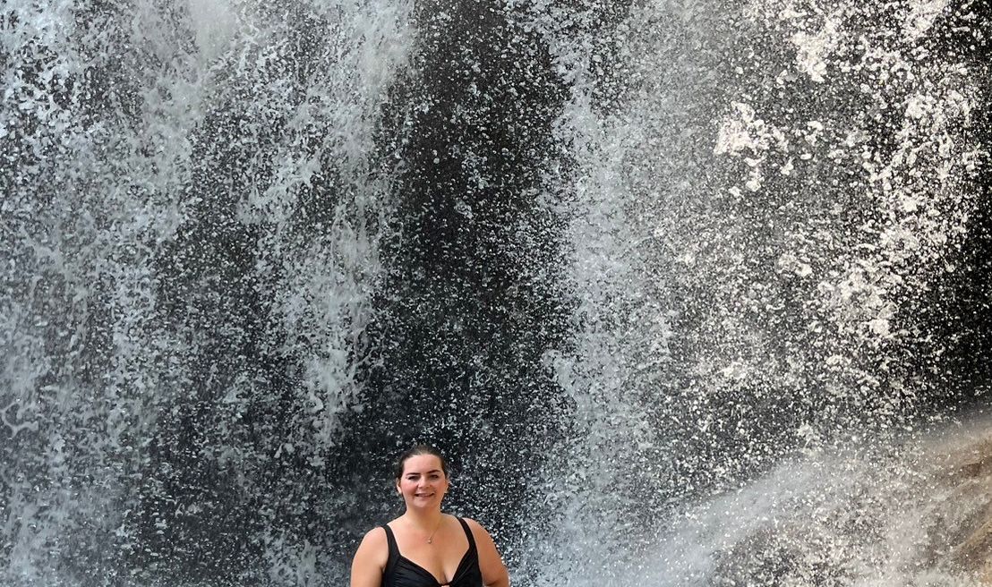 To a beautiful mountain spring waterfall for a refreshing swim.