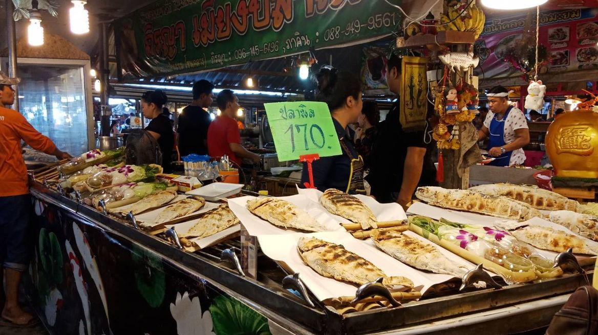 Many food at the floating market