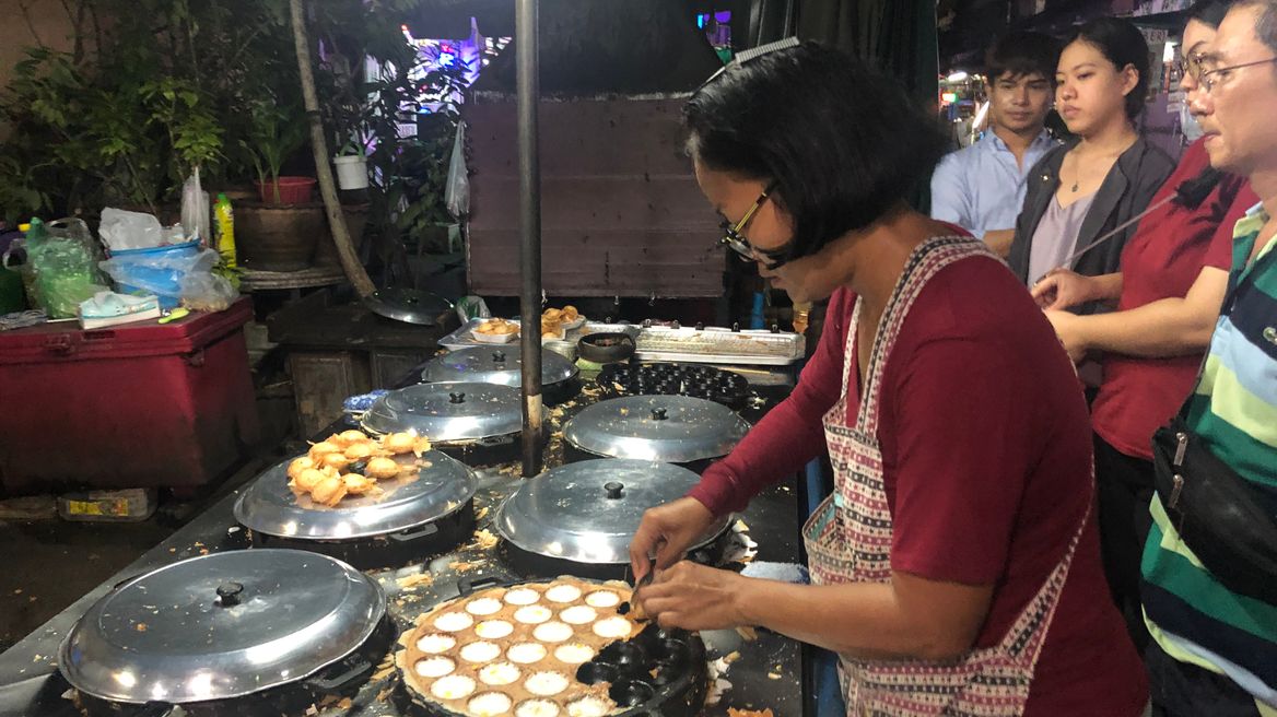 Local dessert at night