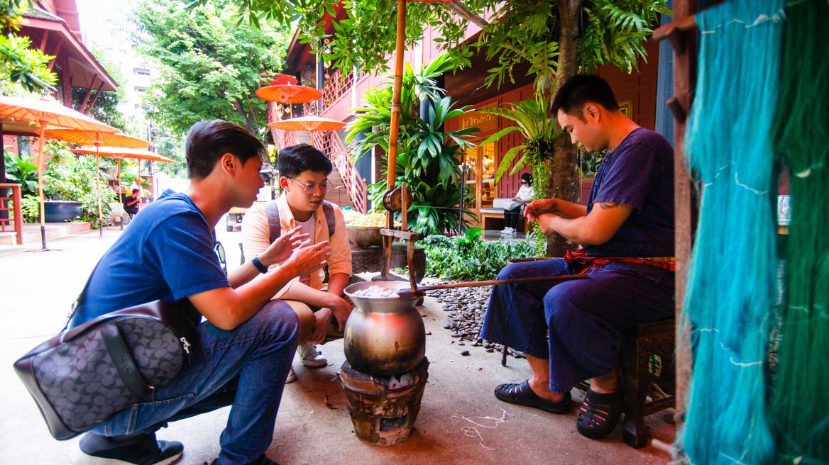 See how to thread the silk at Jim Thompson House