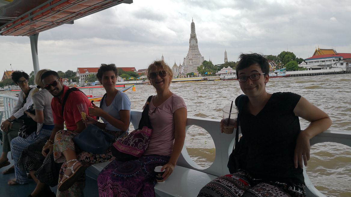 Across Chao Phraya river.  