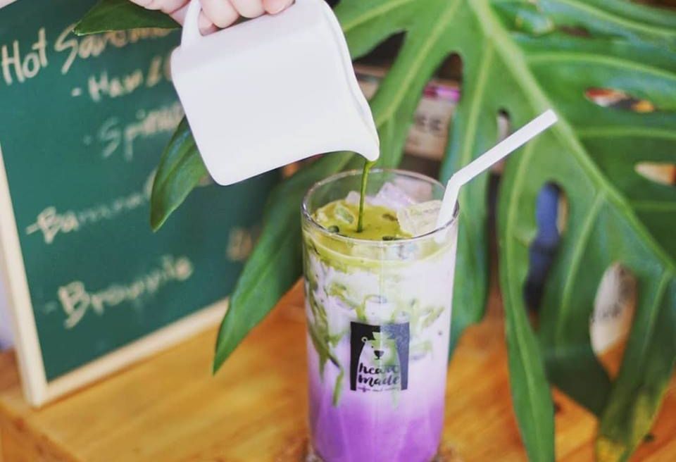 Purple sweet potato can mix in your drink , How perfect !!