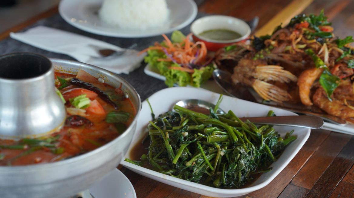 Wonderful lunch on Mountain Float Resort restaurant.