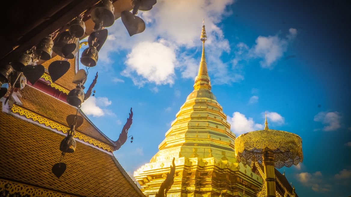 At Doi suthep land mark Temple conner 