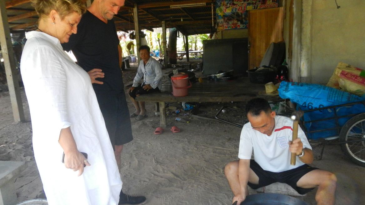 Observed how to make a gong