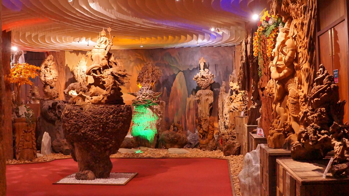 Many thousands pieces of wood carving