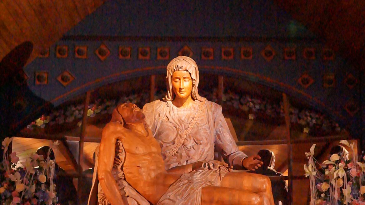 Many thousands pieces of wood carving