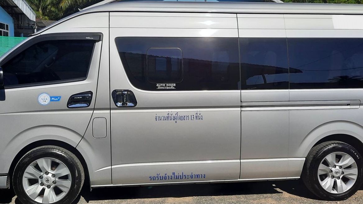 Sign ‘SHA+’is Amazing Thailand Safety & Health Administration for standard confirm that my minibus is alway clean&safty by driver who got 2 of COVIT19 vaccine and keep minibus clean and ready for you