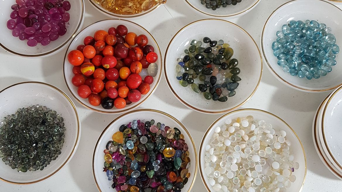 Finding genuine precious stones at Gems Market.