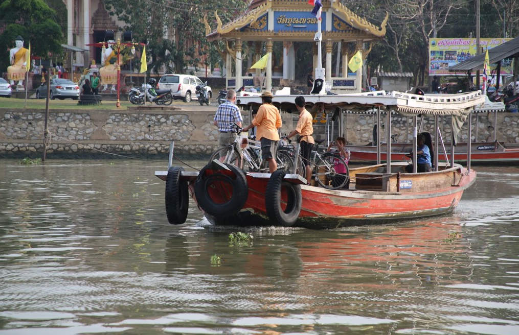 Cross the river by boat