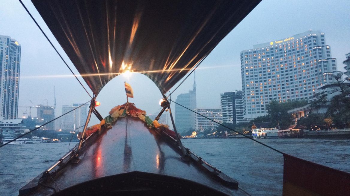 Chao Phraya river (long-tail boat ride at night)