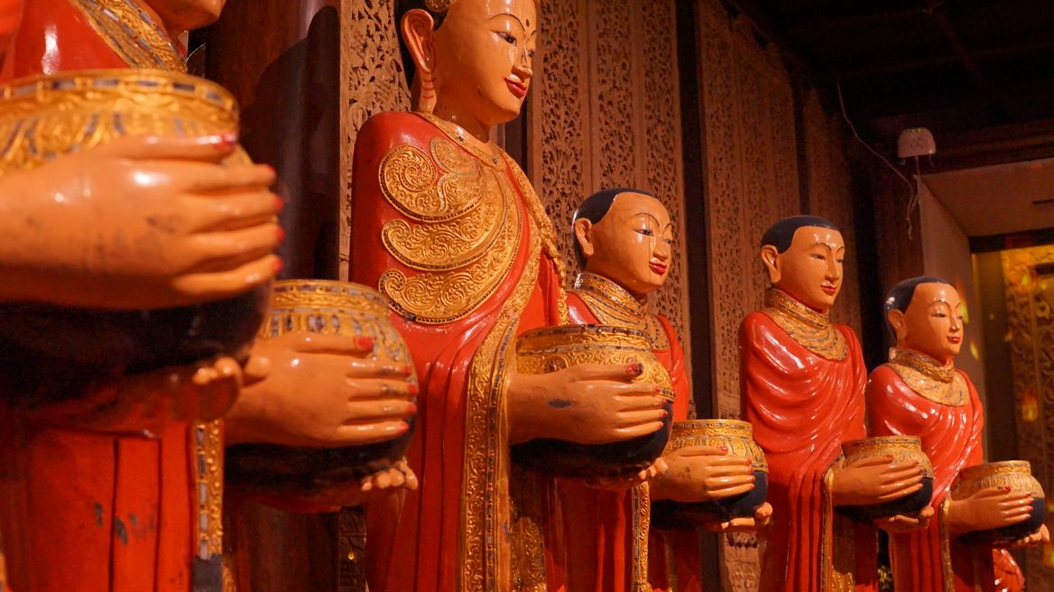 Many thousands pieces of wood carving