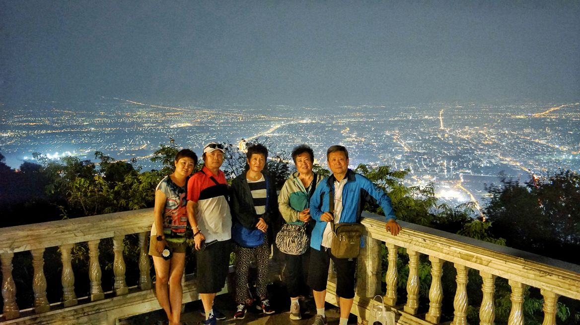 Family with best night view in town