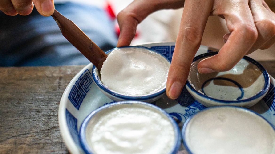Delicious Thai dessert made from coconut