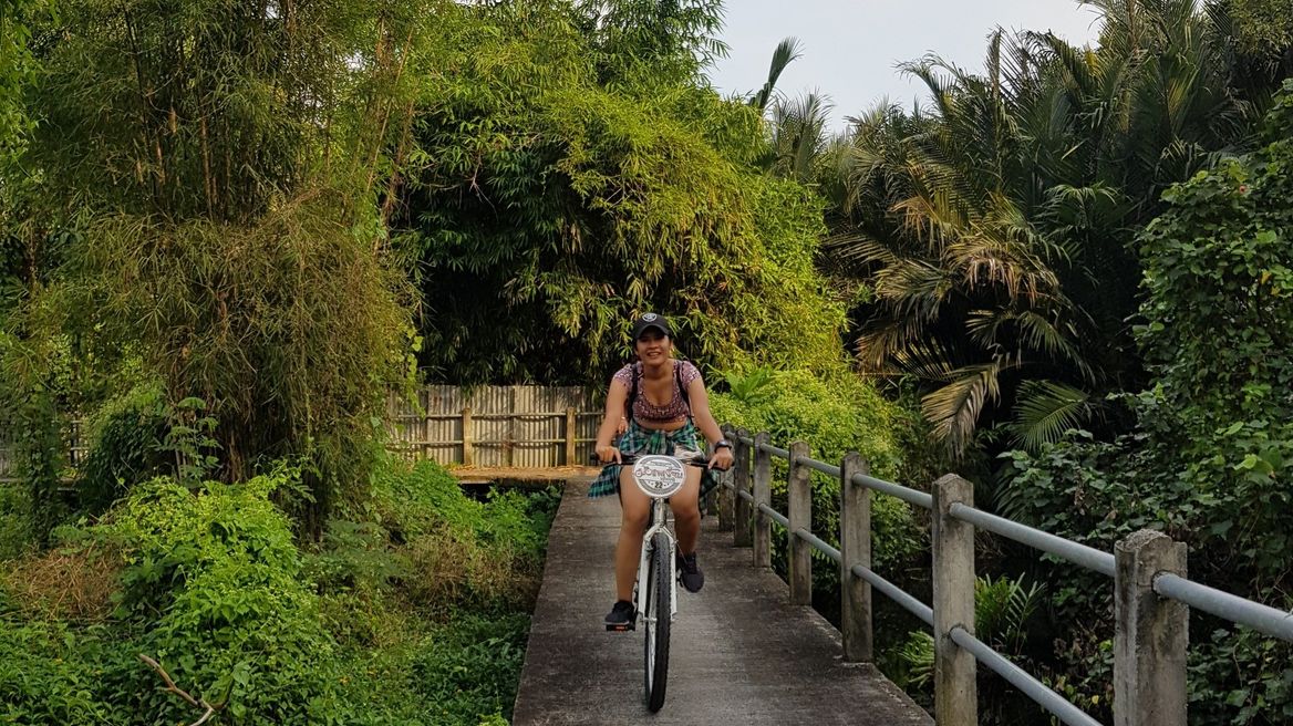 Cycle through a maze of pathways in the Jungle of Bangkok