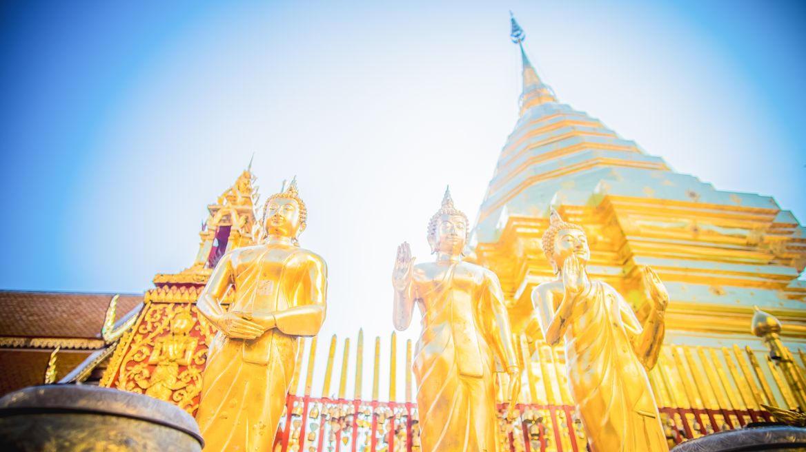 At Doi suthep Temple pagoda