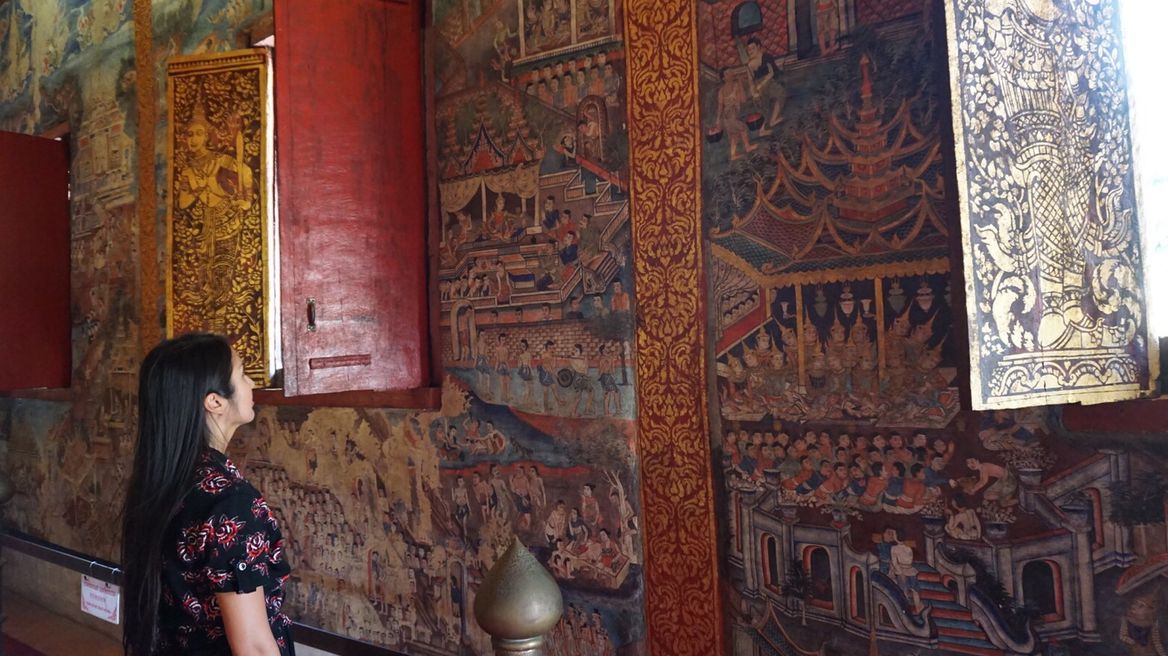 Beautiful mural painting at "Wat phra singh"