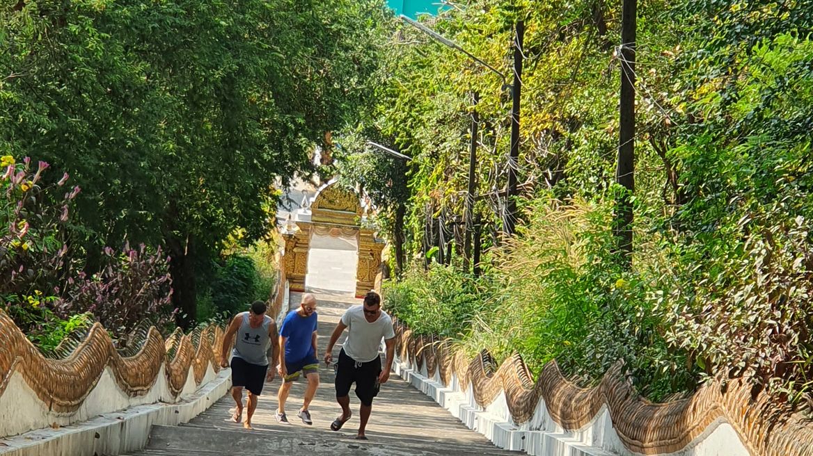 Hiking to the temple