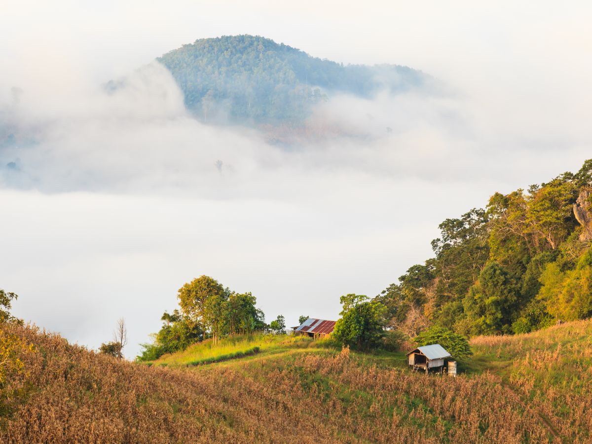 The mist and the mountains seen from Doi Samer Doi in Nan